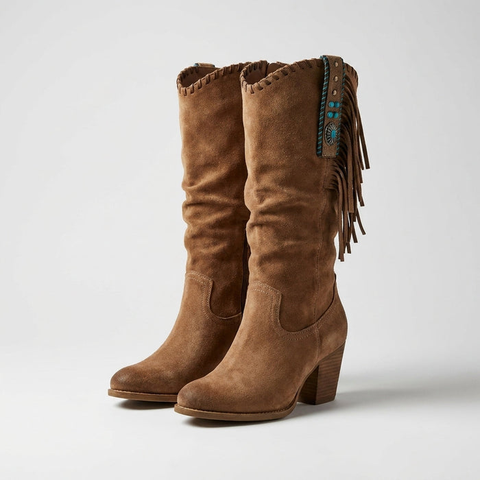 Stivali Western Boho Marbella™ per Donna con Frange e Tacco Moderato