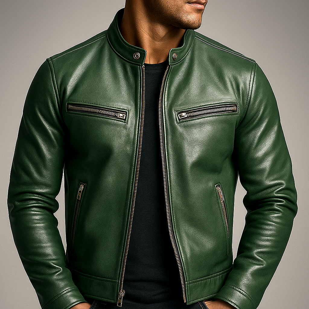 BRIXTON | Giacca vintage in pelle con zip
