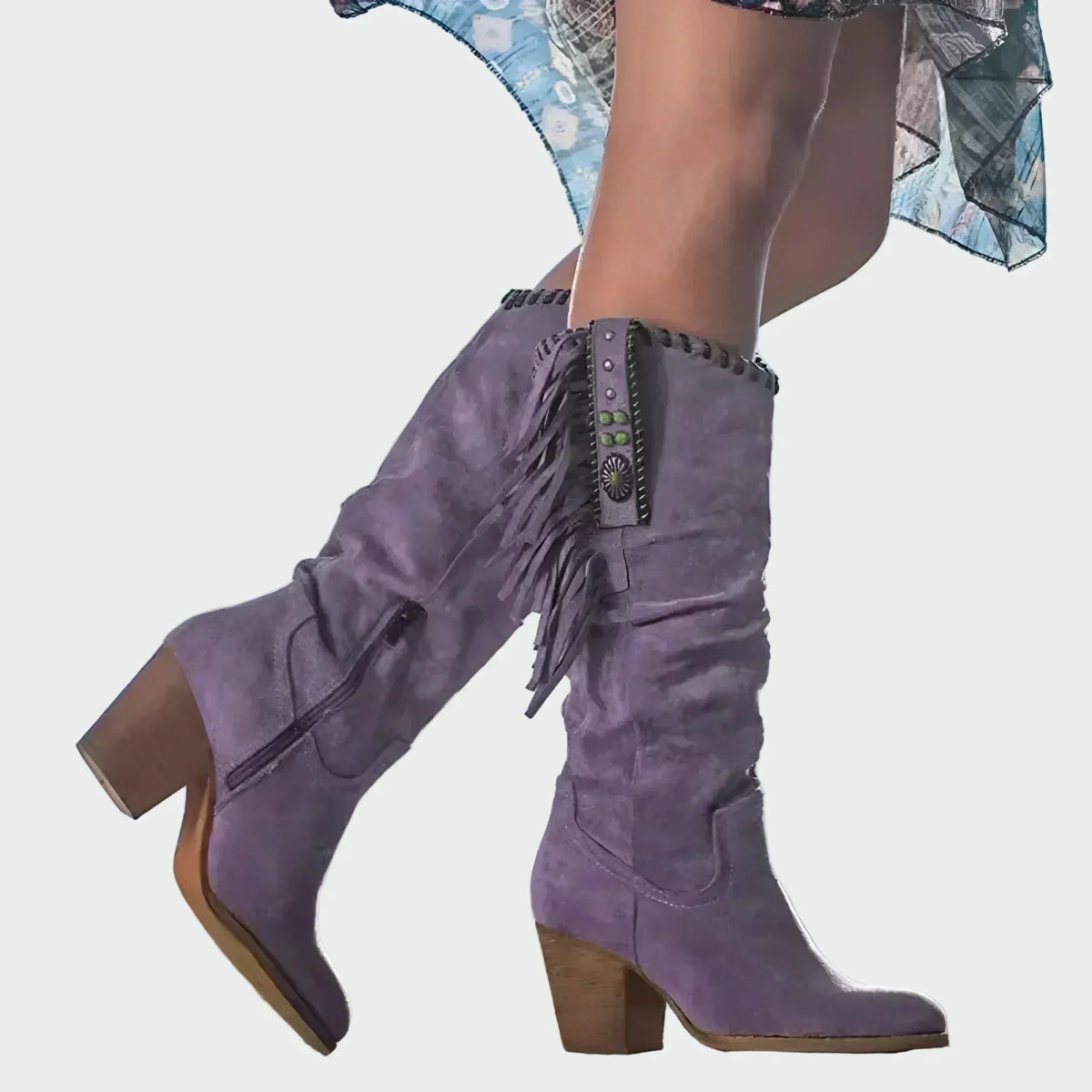 Stivali Western Boho Marbella™ per Donna con Frange e Tacco Moderato