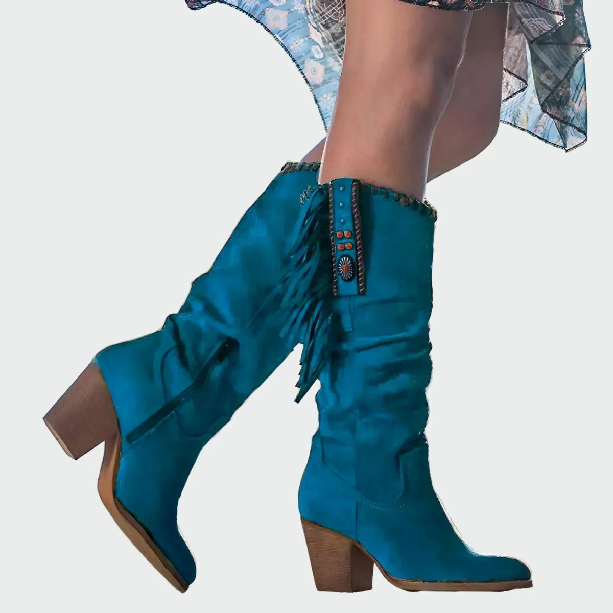 Stivali Western Boho Marbella™ per Donna con Frange e Tacco Moderato