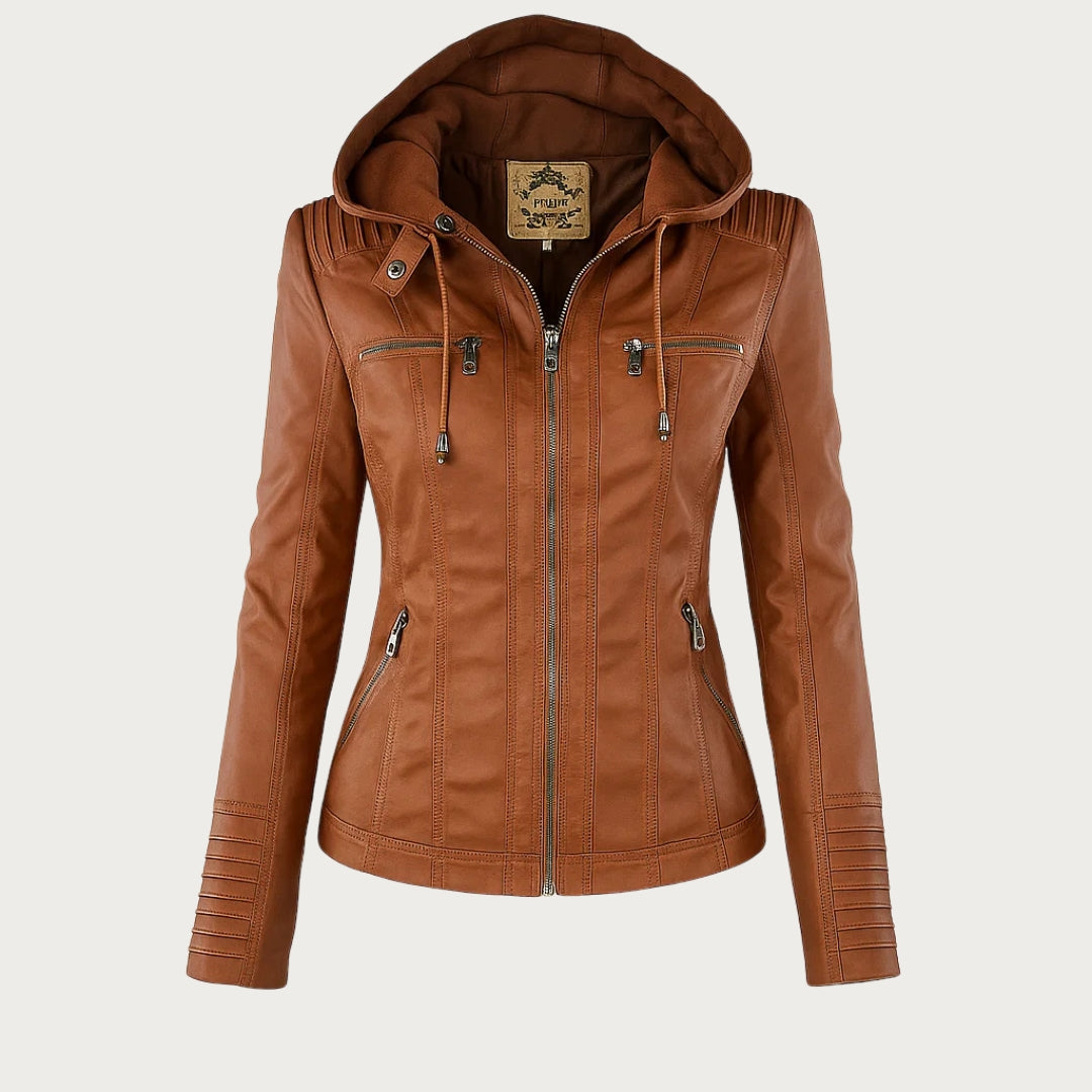 Flavia giacca in pelle donna marrone chiaro
