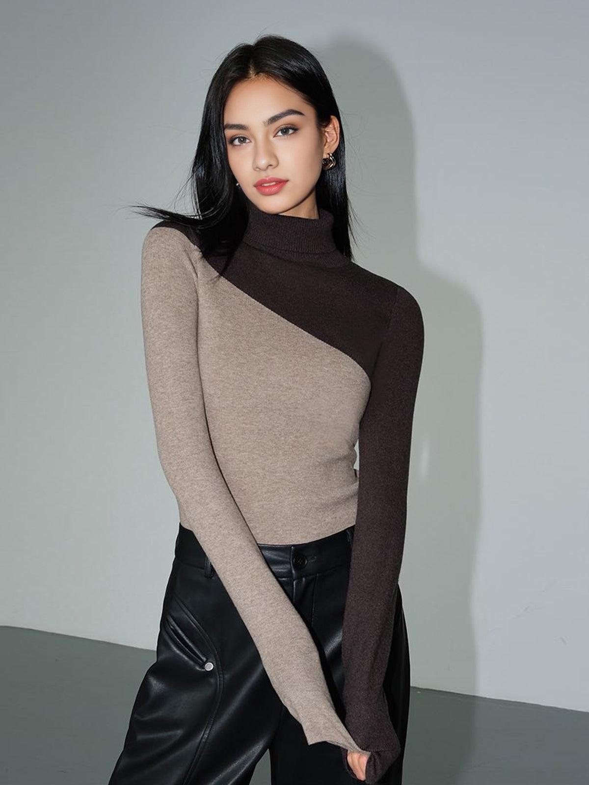 Paloma | Maglione Asimmetrico con Collo Alto
