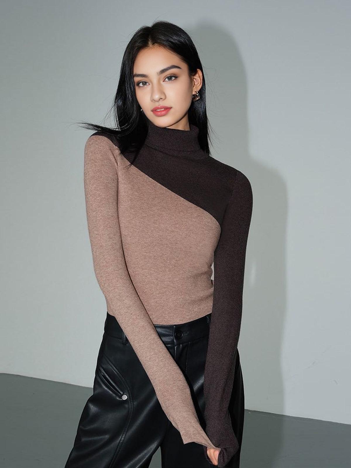 Paloma | Maglione Asimmetrico con Collo Alto