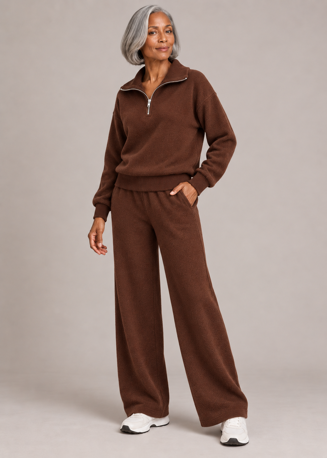 Mary Jane™ | Set di Maglia Confortevole con Mezzo Zip