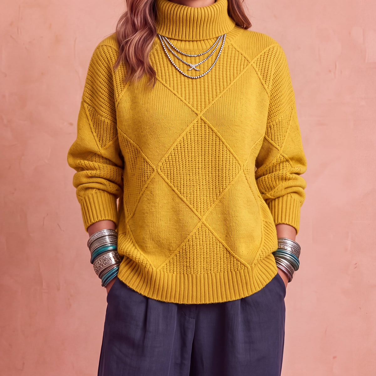 Eugenia | Maglione Invernale Oversize a Rombi
