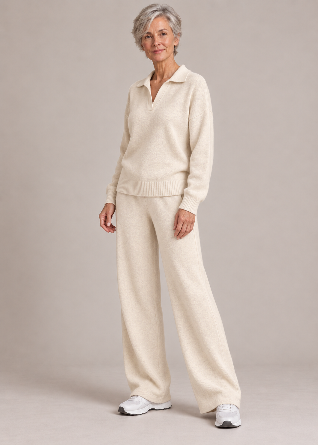 Lucienne™ | Set di Maglia a Due Pezzi con Collo Polo Morbido e Confortevole
