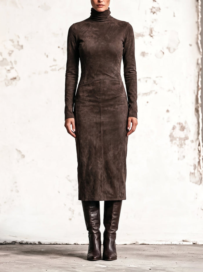 Leonela | Abito lungo midi in marrone
