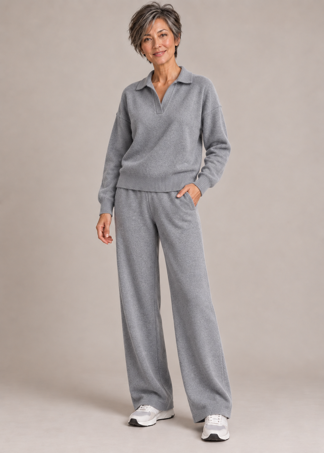 Lucienne™ | Set di Maglia a Due Pezzi con Collo Polo Morbido e Confortevole