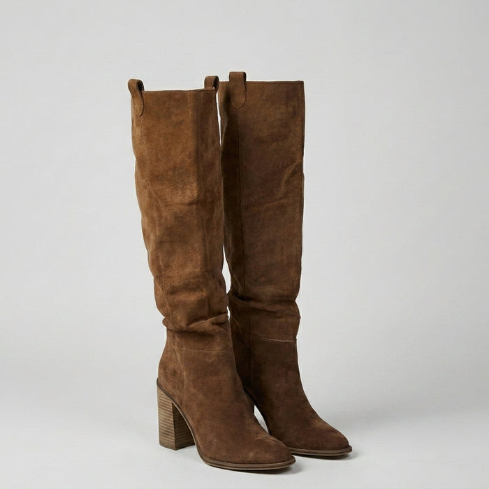 Stivali Alti da Donna Iliana™ in Camoscio Marrone, Stile Western