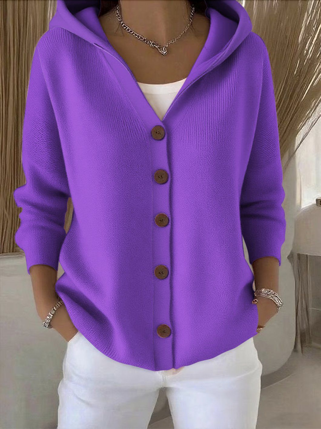 Zoé | Cardigan in Maglia con Cappuccio