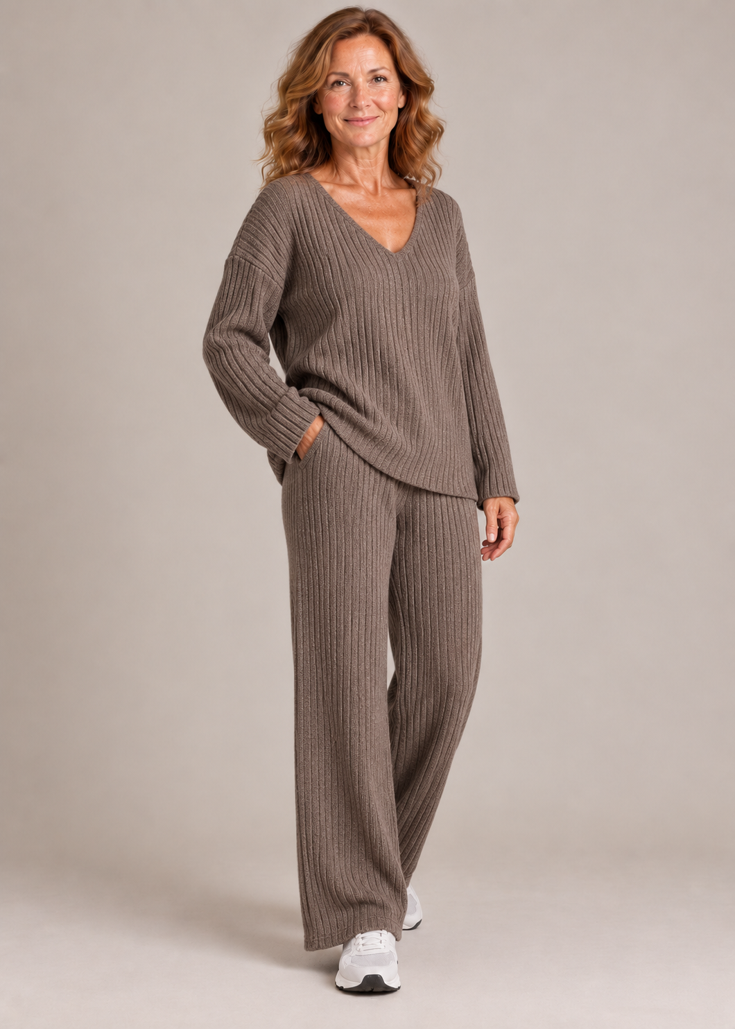 Addison™ | Set di Due Pezzi con Collo a V Morbido e Ribbato