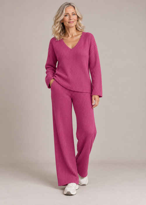 Addison™ | Set di Due Pezzi con Collo a V Morbido e Ribbato