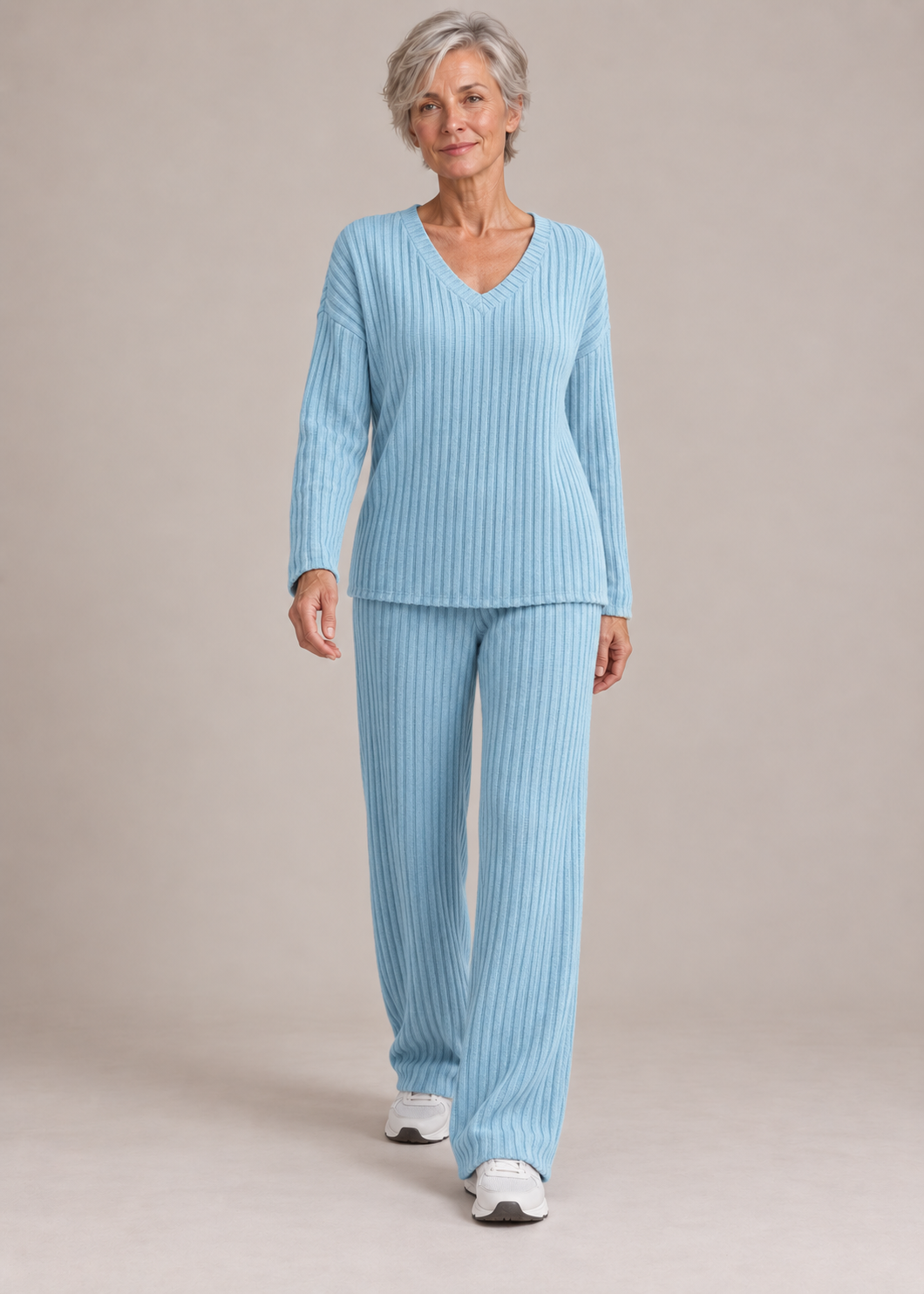 Addison™ | Set di Due Pezzi con Collo a V Morbido e Ribbato