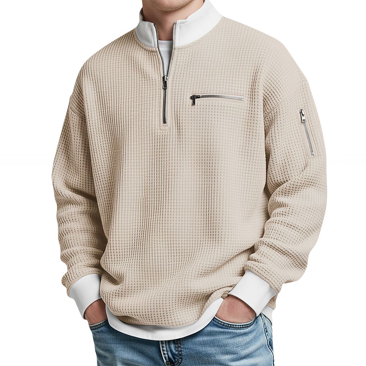 DANIEL - MAGLIONE GOFRE MEZZO ZIP