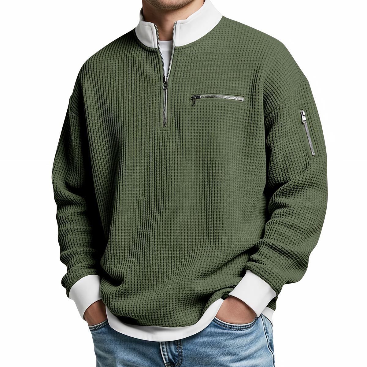 DANIEL - MAGLIONE GOFRE MEZZO ZIP