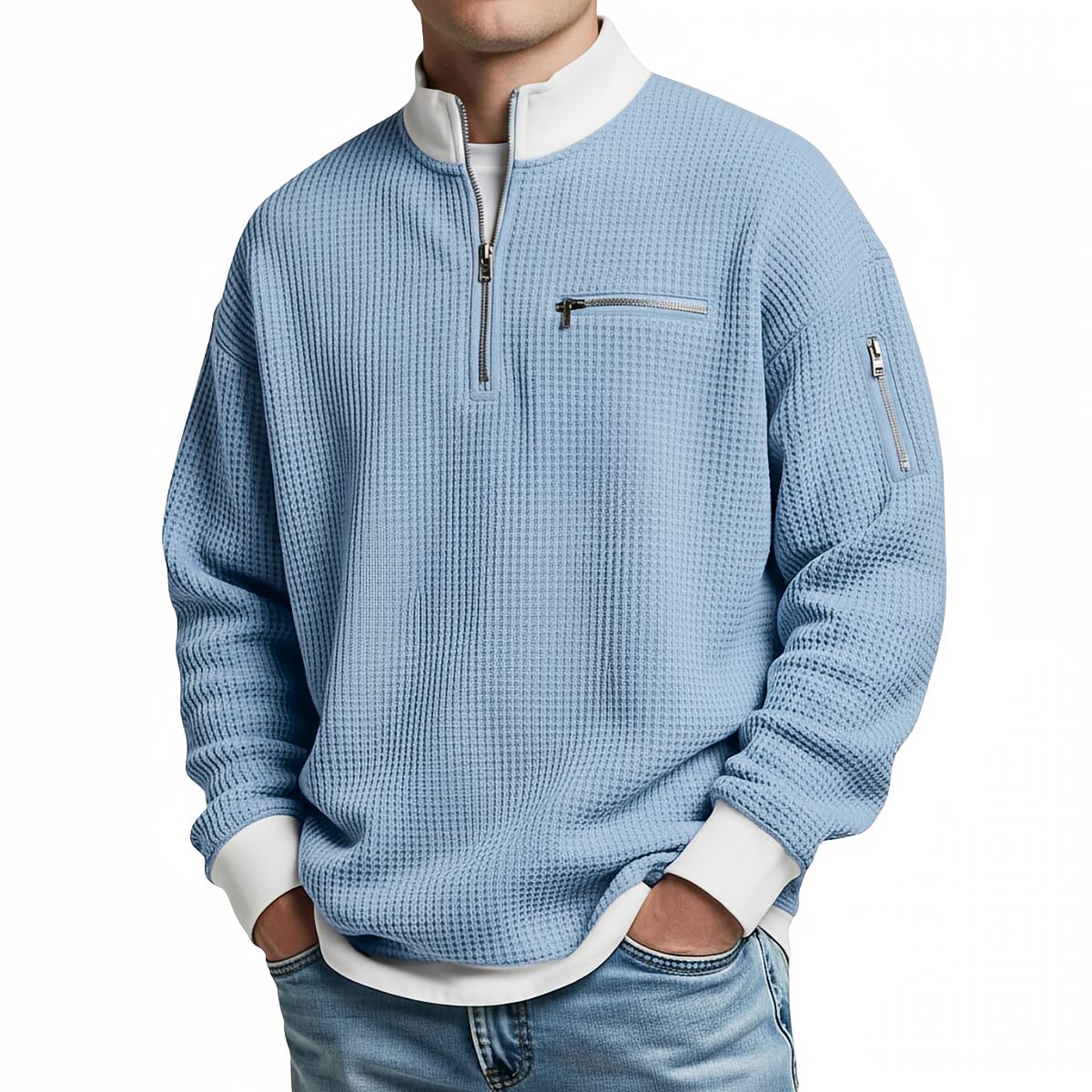 DANIEL - MAGLIONE GOFRE MEZZO ZIP
