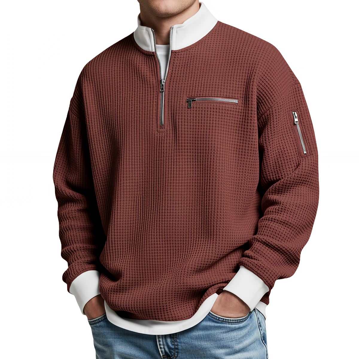 DANIEL - MAGLIONE GOFRE MEZZO ZIP