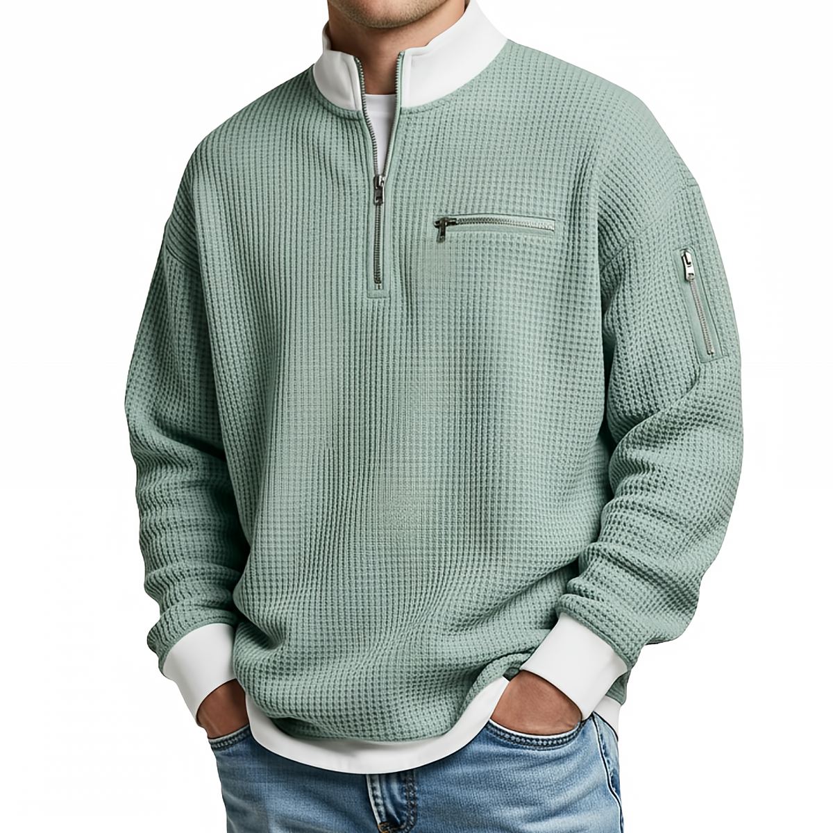 DANIEL - MAGLIONE GOFRE MEZZO ZIP
