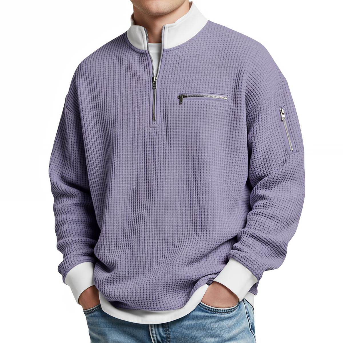 DANIEL - MAGLIONE GOFRE MEZZO ZIP