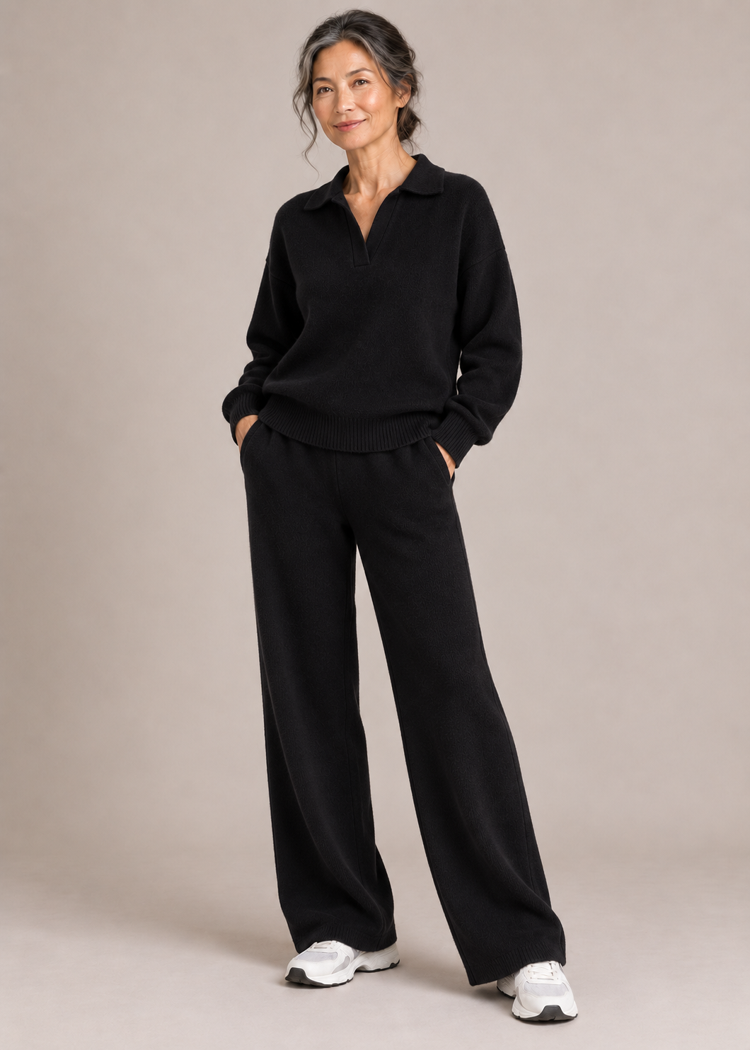Lucienne™ | Set di Maglia a Due Pezzi con Collo Polo Morbido e Confortevole