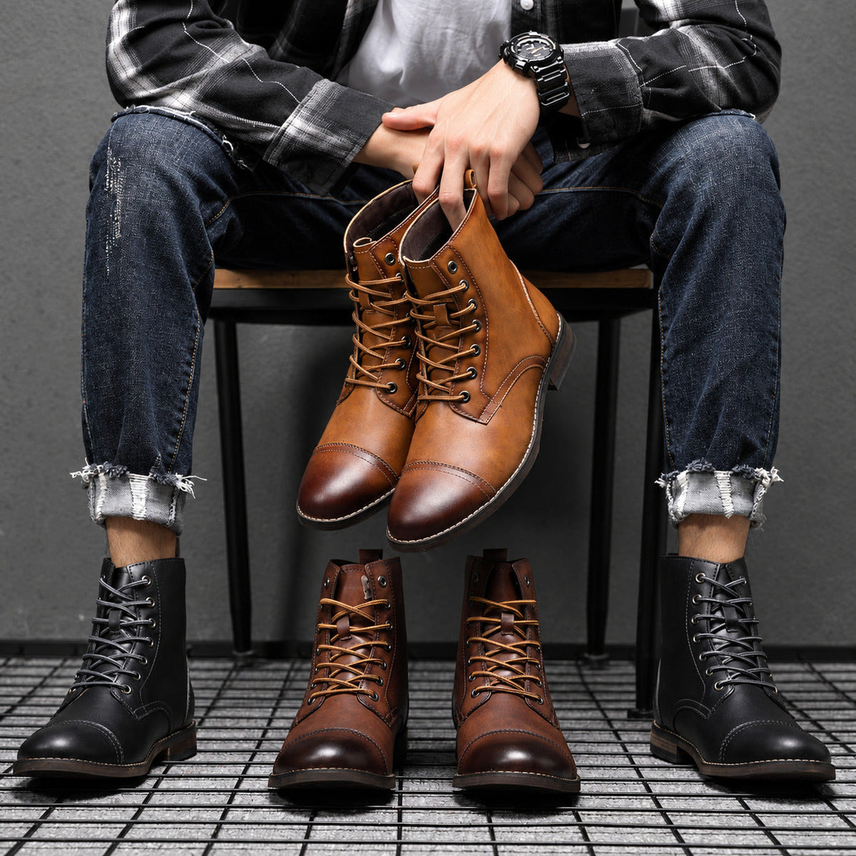 Bennett | Stivaletti stringati dal design classico