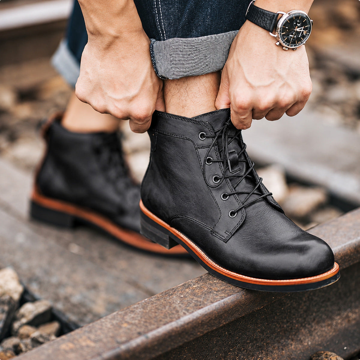 Kelvin | Stivaletti stringati in stile vintage