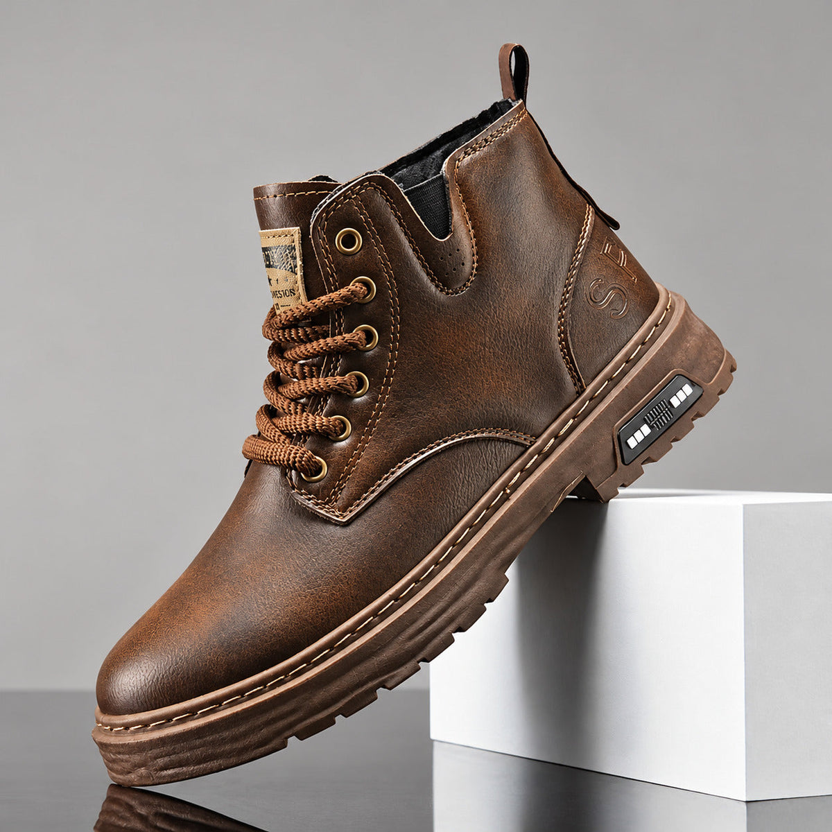 Weston | Stivaletti in pelle autentica con zip e lacci