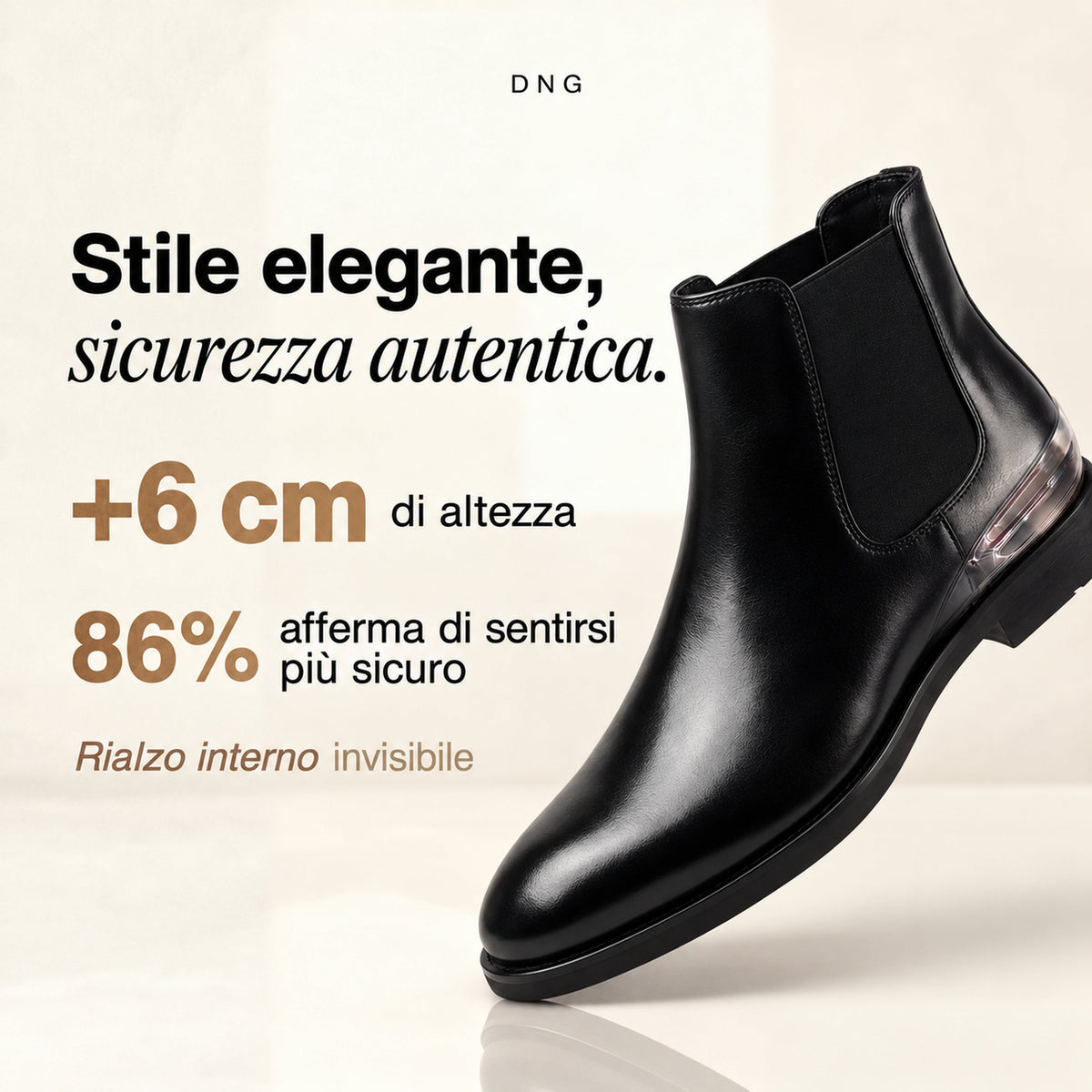 Ferdinando | Stivaletti Chelsea con rialzo interno +6 cm