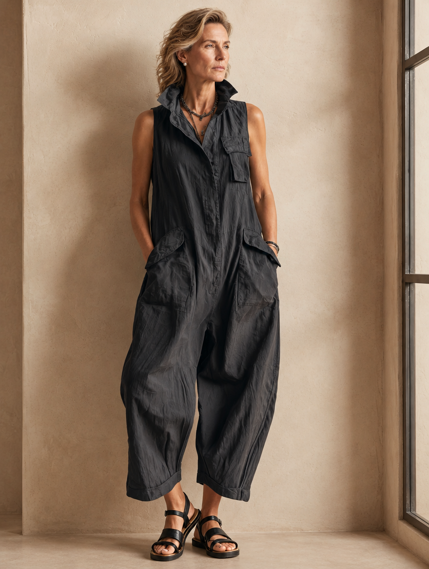 Gaia | Jumpsuit Oversize con Colletto Alto