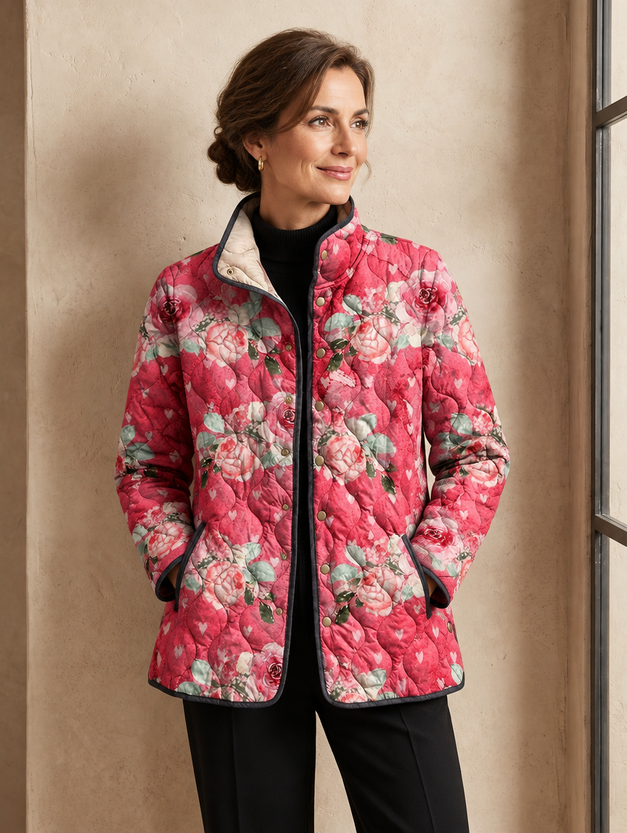 Cristina | Giacca Trapuntata Rose Polverose