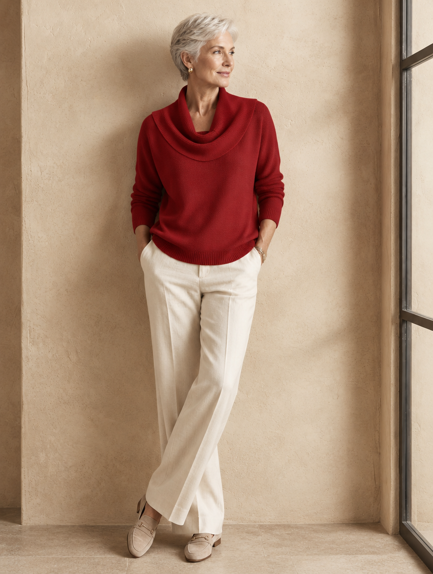 Iole | Maglione con Collo Drappeggiato
