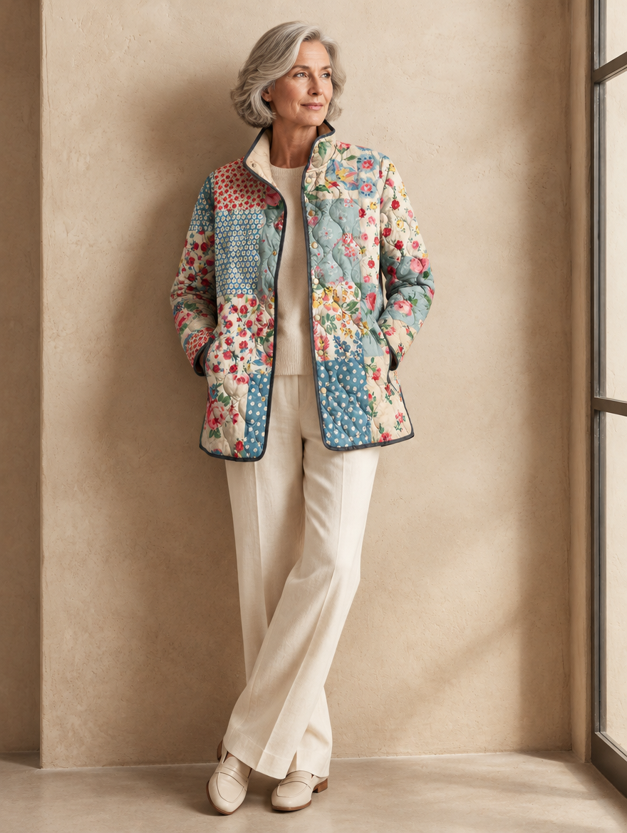 Cloe | Giacca Trapuntata Patchwork Floreale