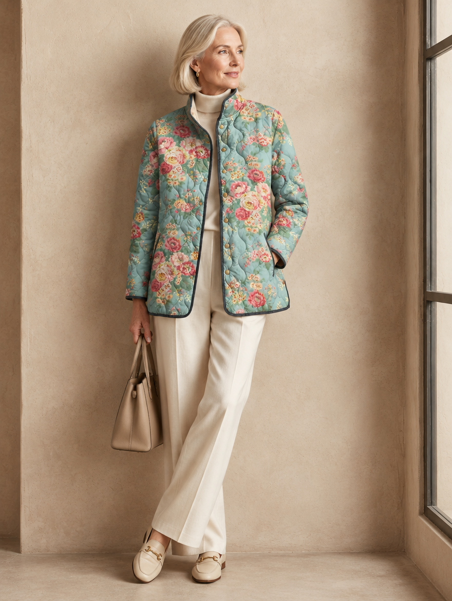 Mafalda | Giacca Trapuntata Rose Celadon