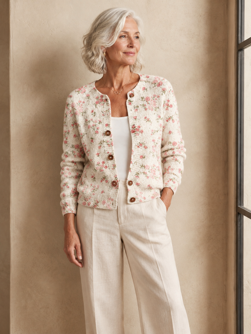 Rosina | Cardigan a Rametti di Rosa