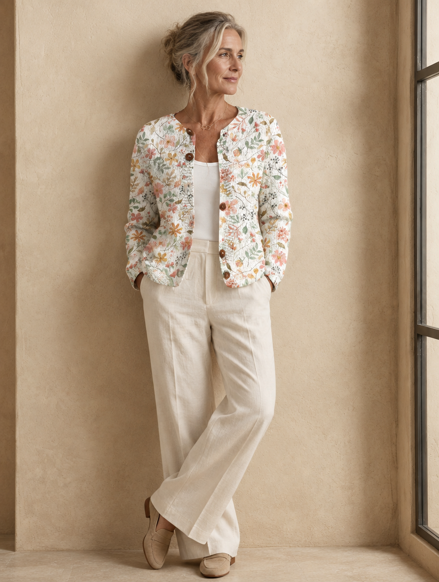 Silvia | Cardigan Floreale Acquerello