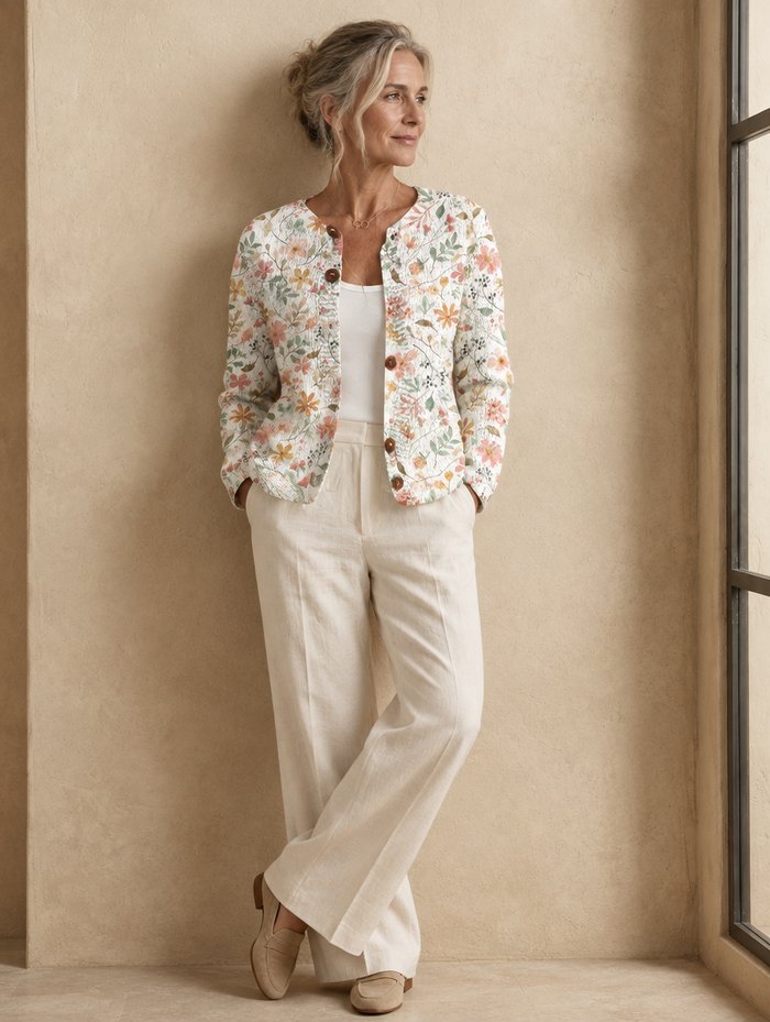 Silvia | Cardigan Floreale Acquerello