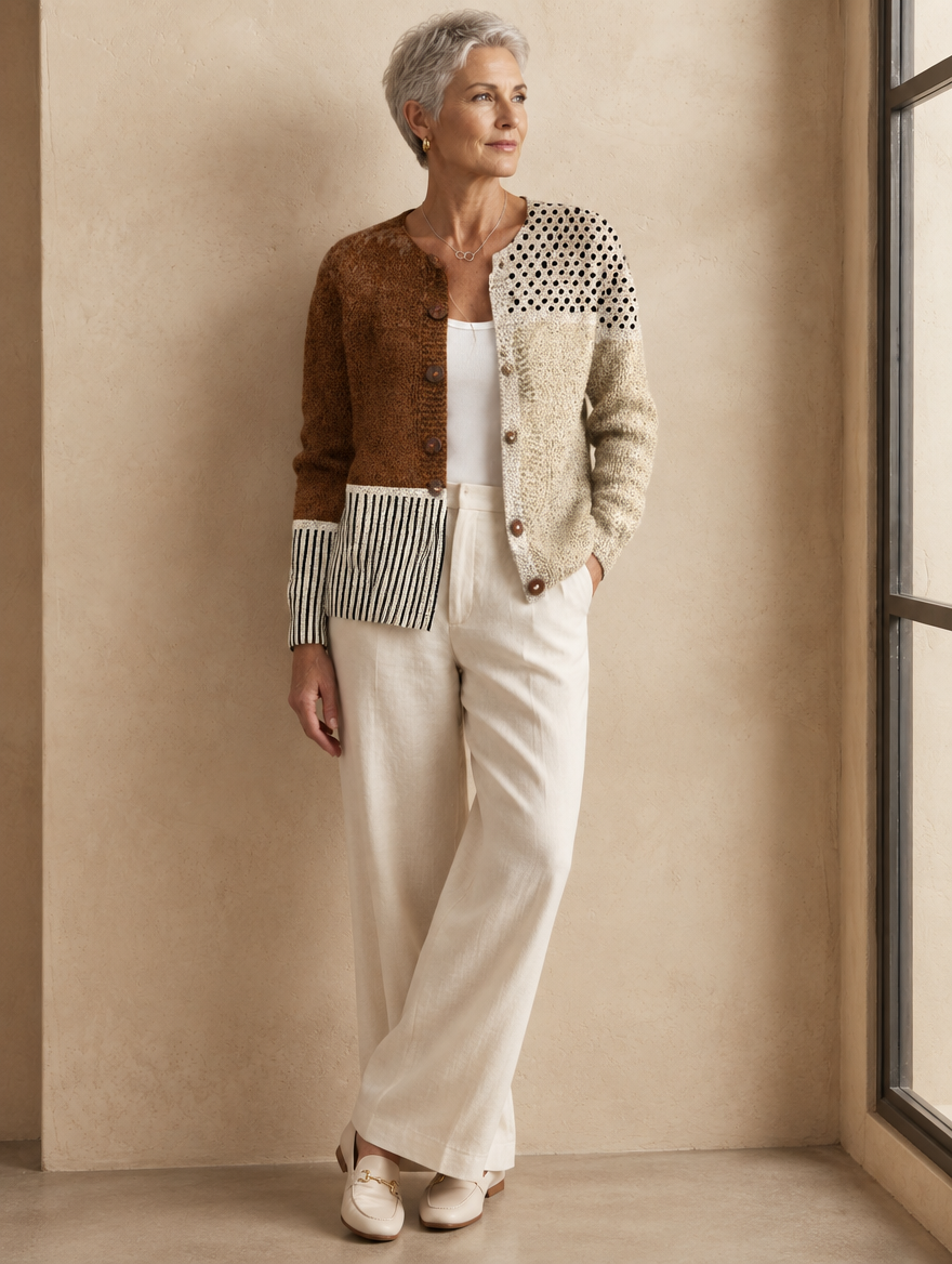 Melania | Cardigan Patchwork a Pannelli