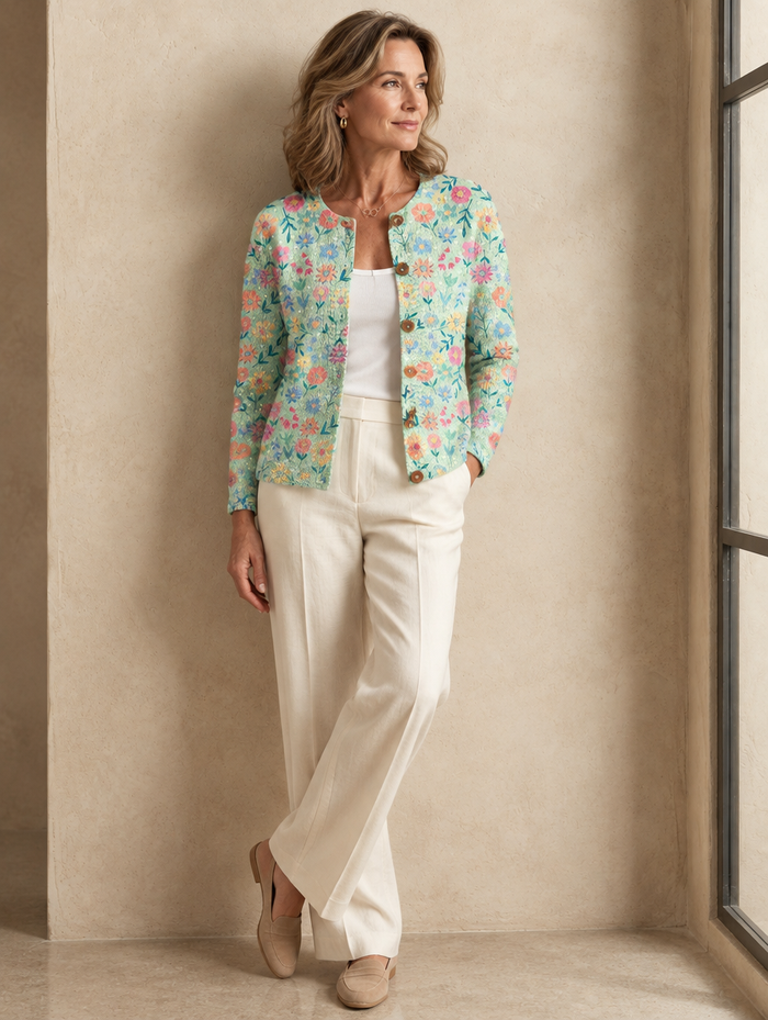 Delfina | Cardigan Floreale Pastello