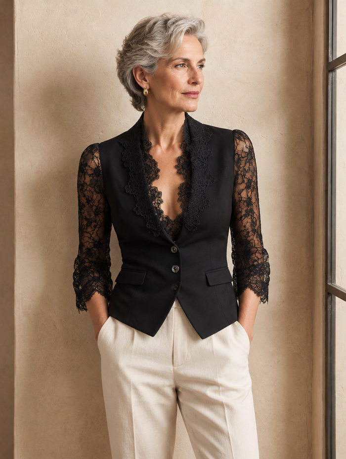 Perla | Blazer con Maniche Velate