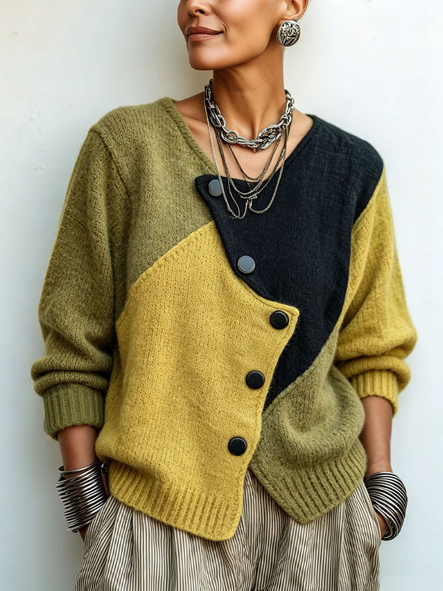 Consuelo | Maglione a Maglia con Motivi a Blocchi di Colore