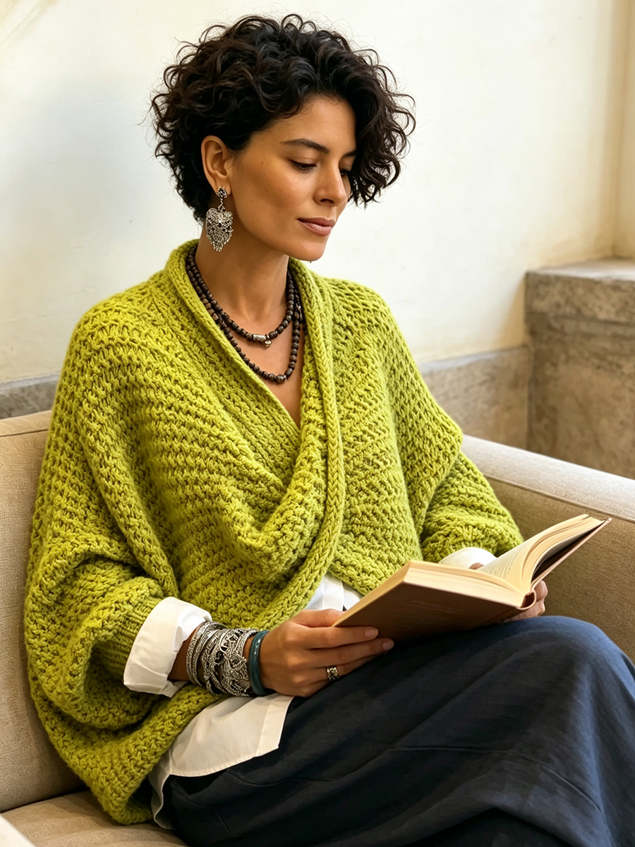 Celia | Maglione Incrociato in Maglia