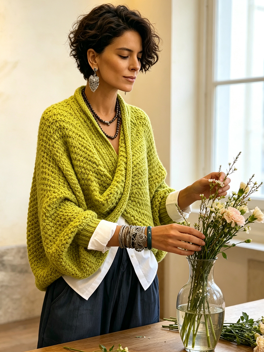 Celia | Maglione Incrociato in Maglia